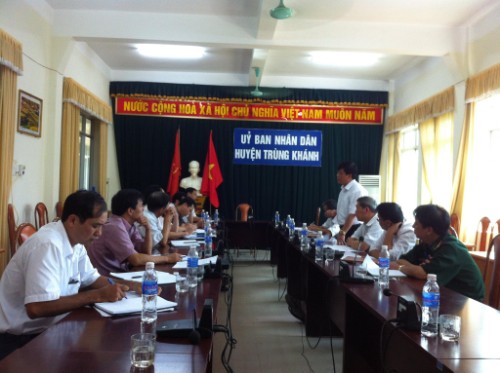 Đoàn công tác làm việc với UBND huyện Trùng Khánh