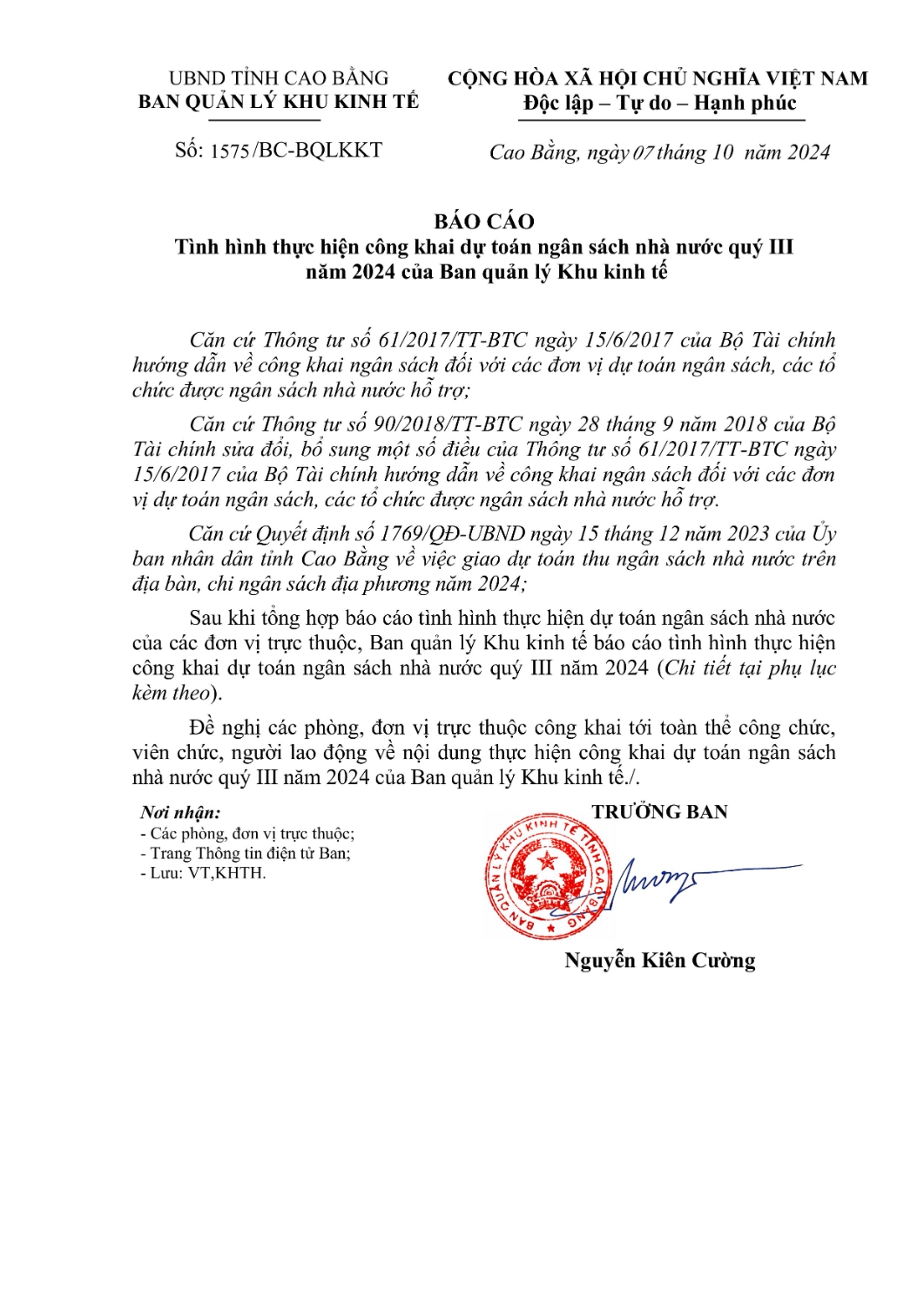 bao cao cong khai du toan quy 3