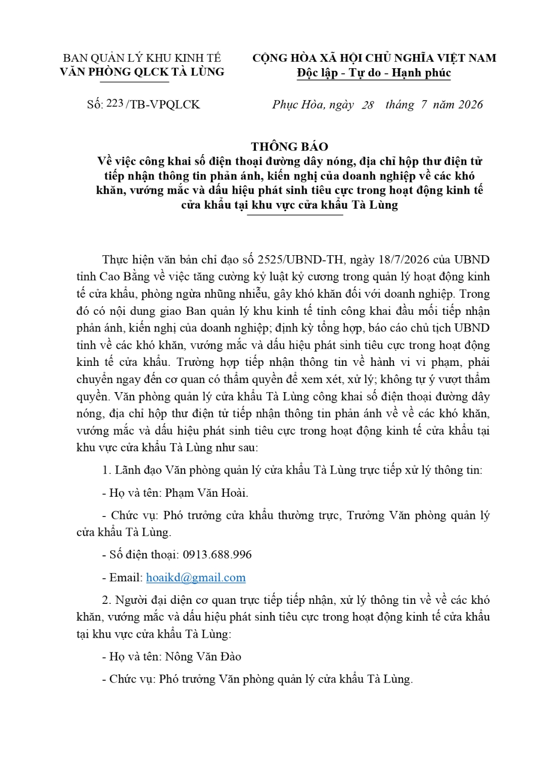 thong bao duong day nong vpqlck ta lung 2026 1 page 0001 1