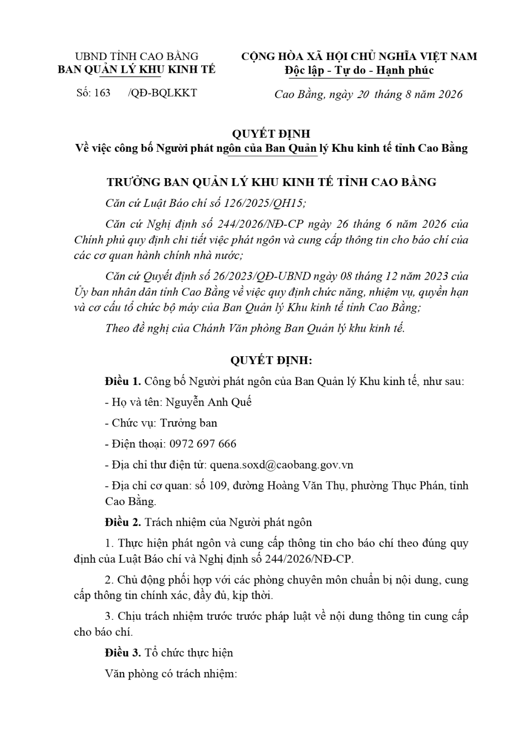 qd cong bo nguoi phat ngon va nguoi duoc uy quyen phat ngon page 0001