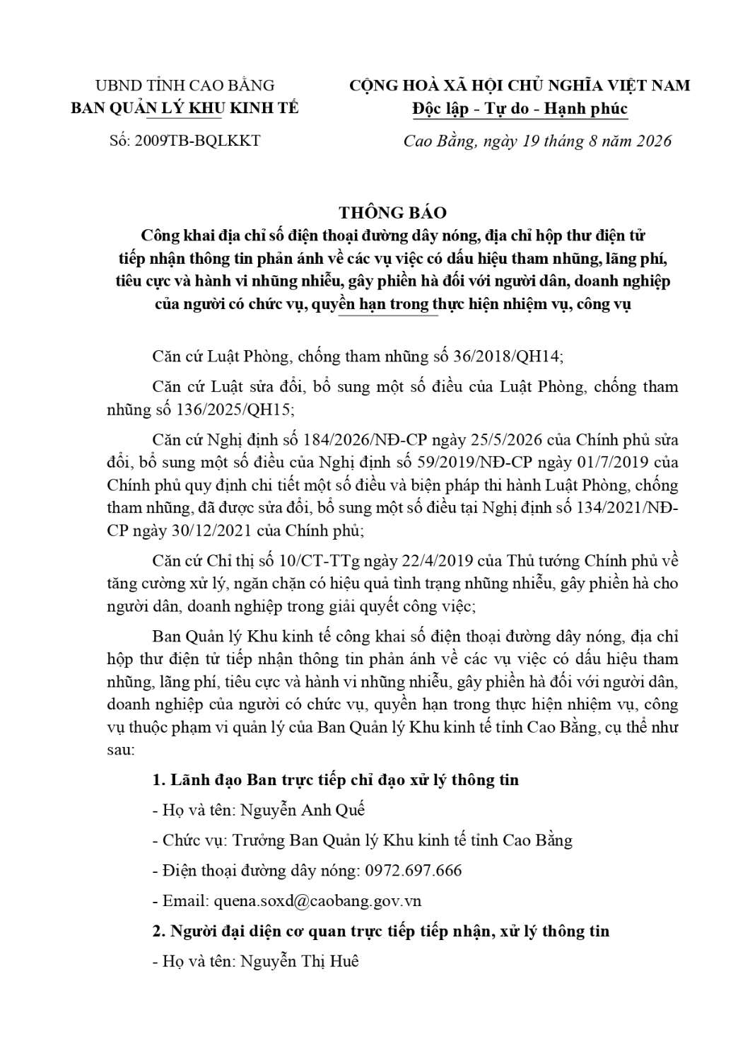 thong bao cong khai duong day nong page 0001